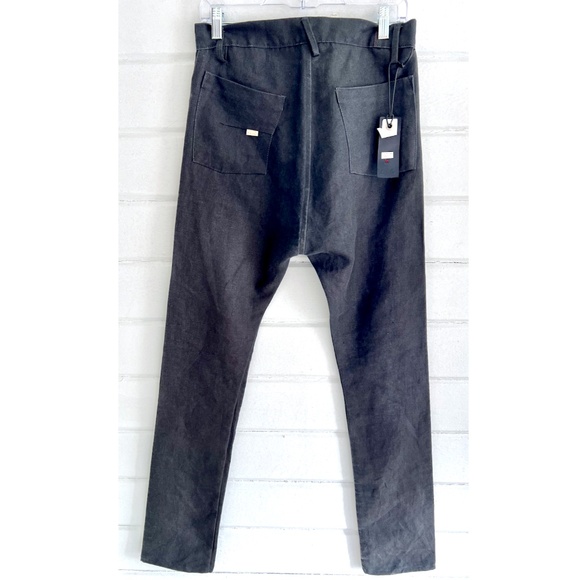 MATIAS U.S.A. 'Lunado' Hemp/Cotton Drop Crotch Skinny Pants Dark Gray- NWT! - 29 - Picture 3 of 16